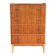 Vintage Scandinavian brown wooden chest of drawers with iron handles and 4 drawers, 1960s.