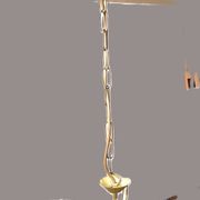 Mid Century Suspension, 5 globes in brass and opal glass, Honsel Leuchten