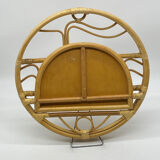 Small hanging shelf in rattan / natural fibers, vintage
