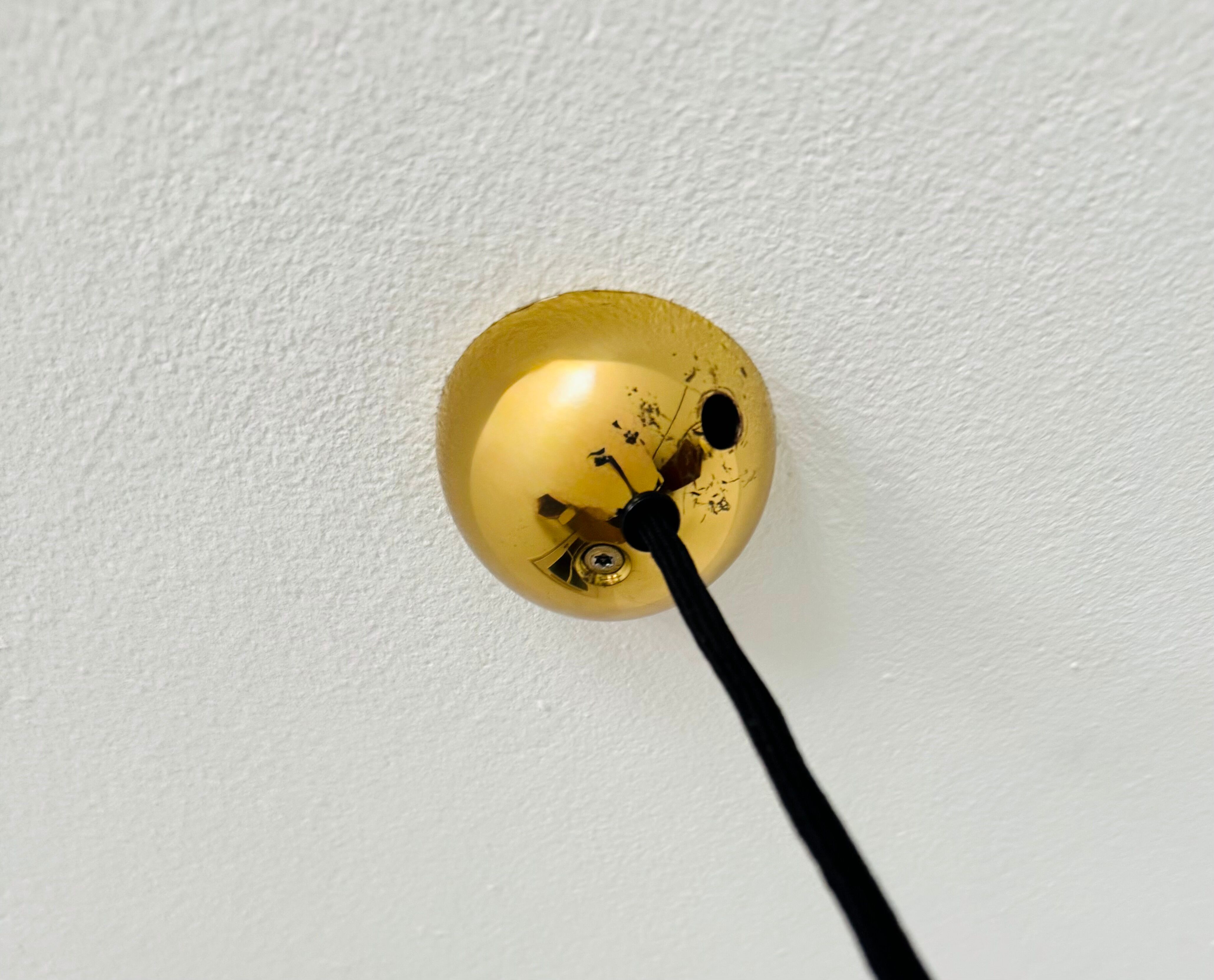 Large Adjustable Brass Pendant Lamp with Counterweight by Florian Schulz
