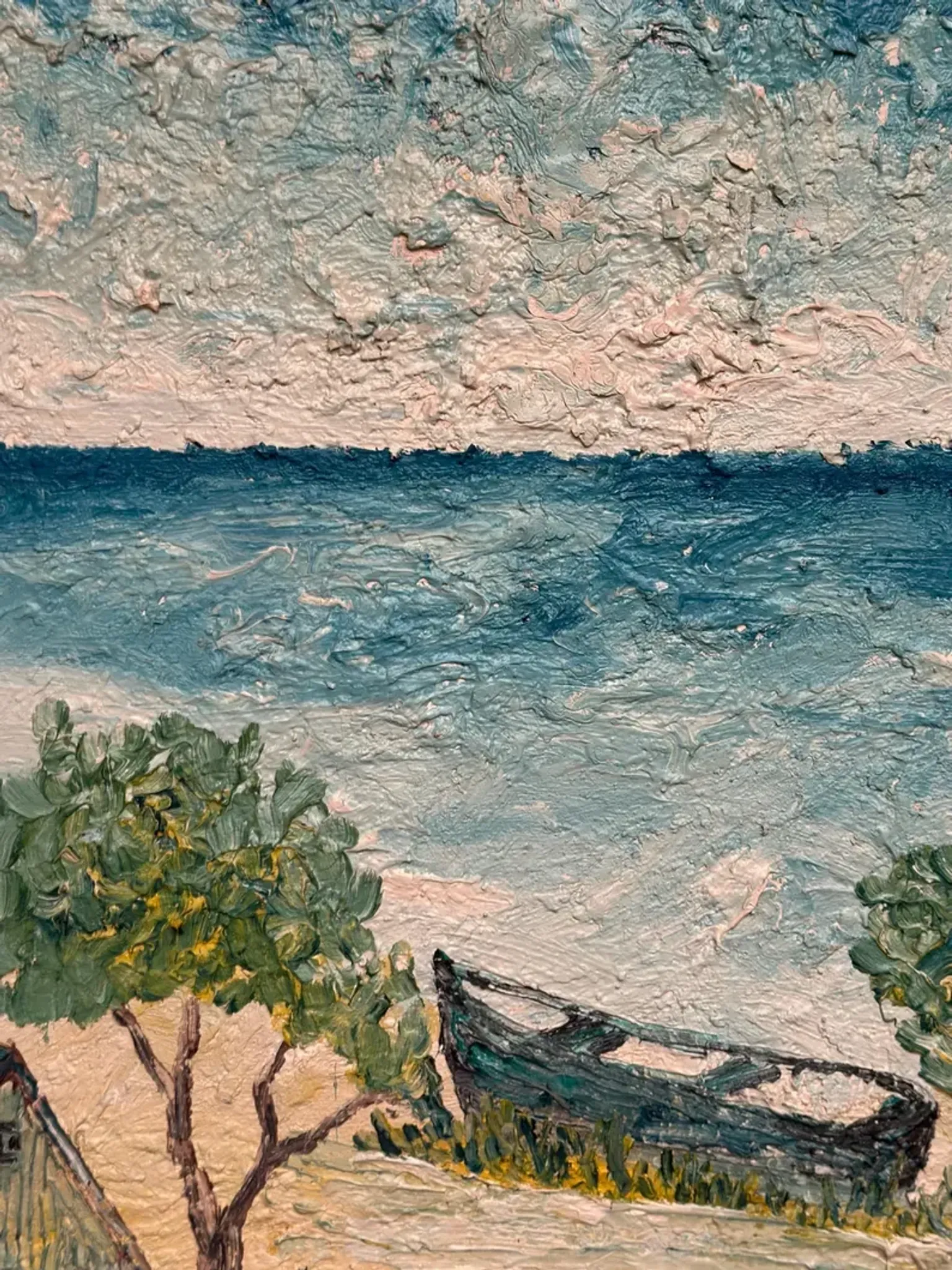 Original Swedish Oil on Panel - "Landskrona" by Stig Allan - Signed - Vintage and Framed - 60 × 50 cm (23.6" × 19.7")