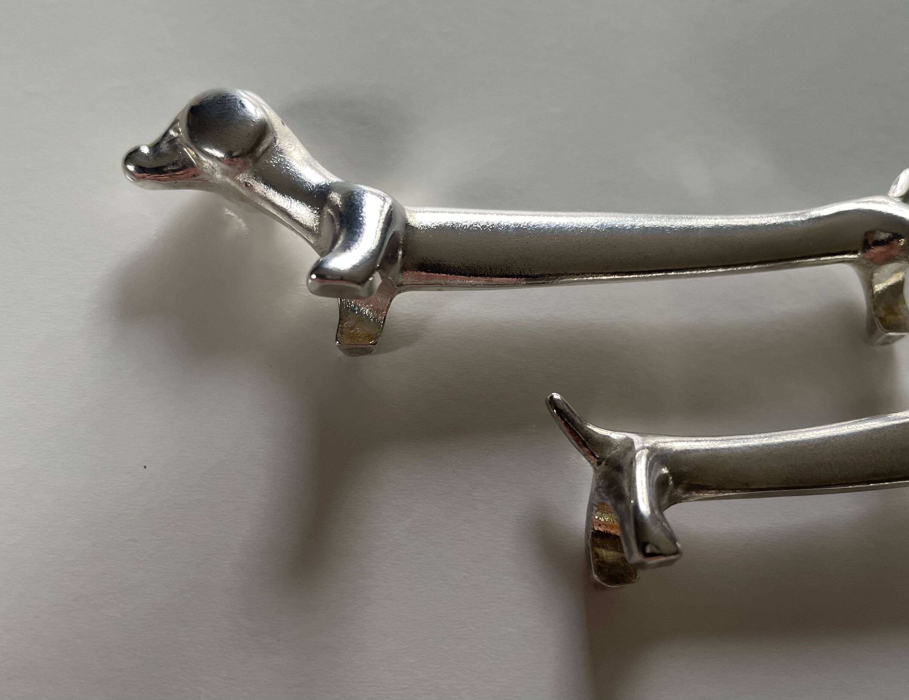 Vintage silver-plated dachshund knife rest