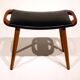 Scandinavian Stool in Teak and Leatherette