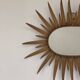 Vintage copper metal sun mirror oval shaped from the 1960s