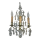 19th-century wall sconce, bronze and crystal pendants.