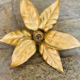 Gold metal flower wall light