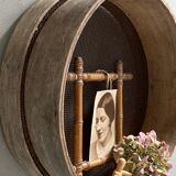 Old large wooden sieve