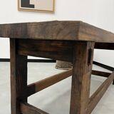 Old restored oak workbench