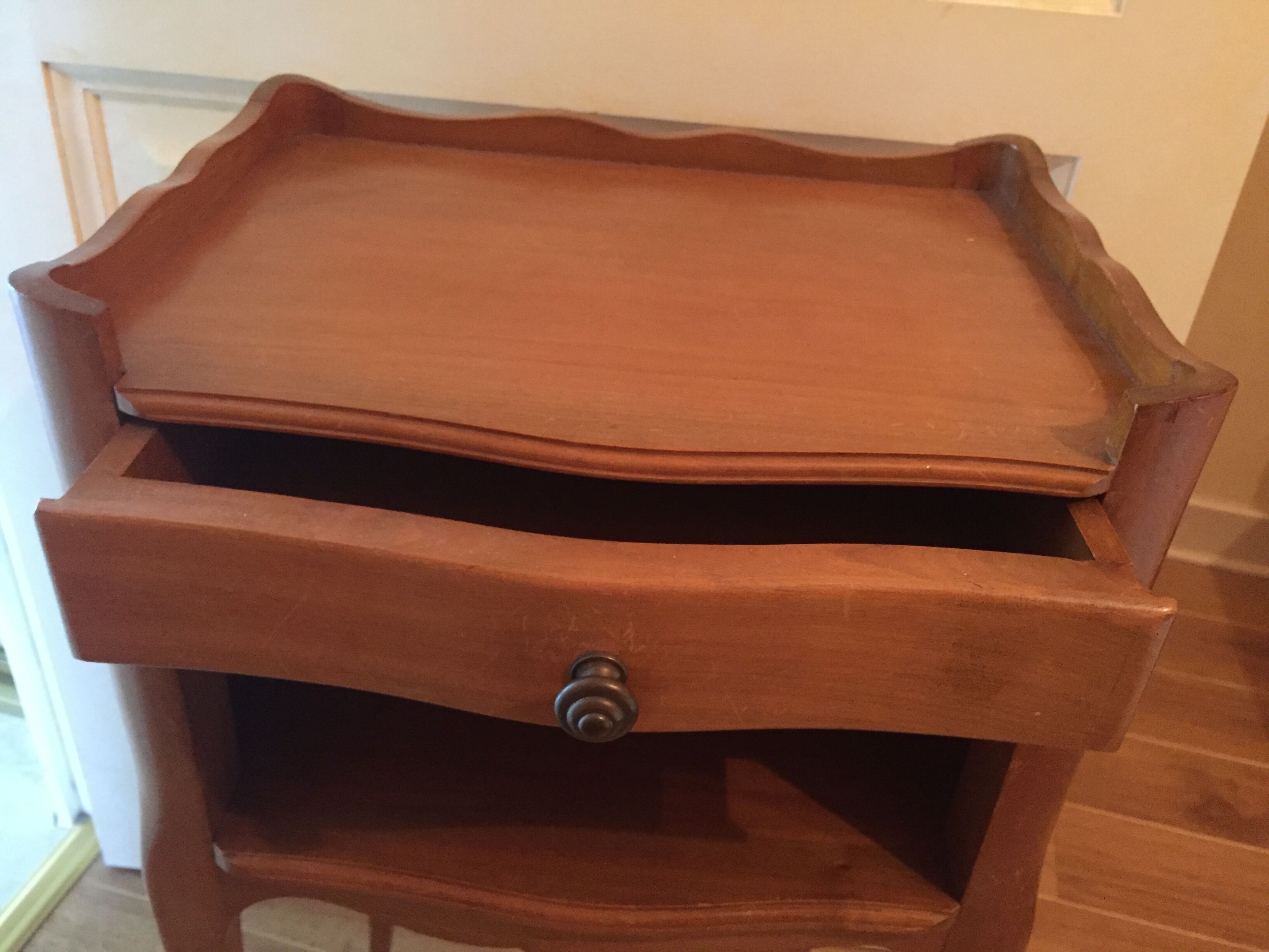 Bedside cherry wood louis XV style