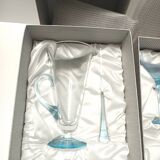 Coffret à cocktail en verre de Murano bleu clair composé de 6 verres et d'un pichet par La Murrina
