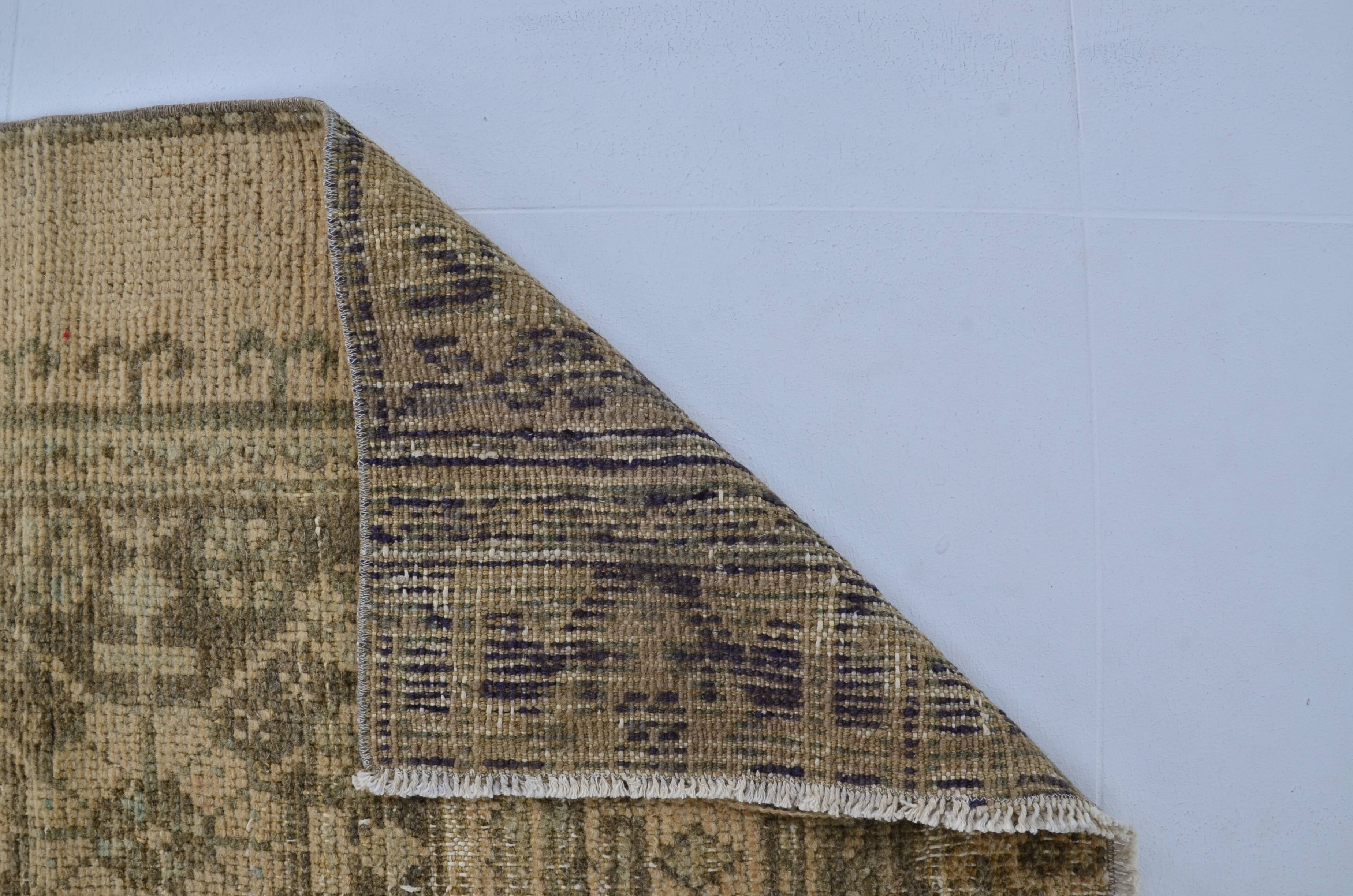 Beige Oushak Turkish Runner sku 2137