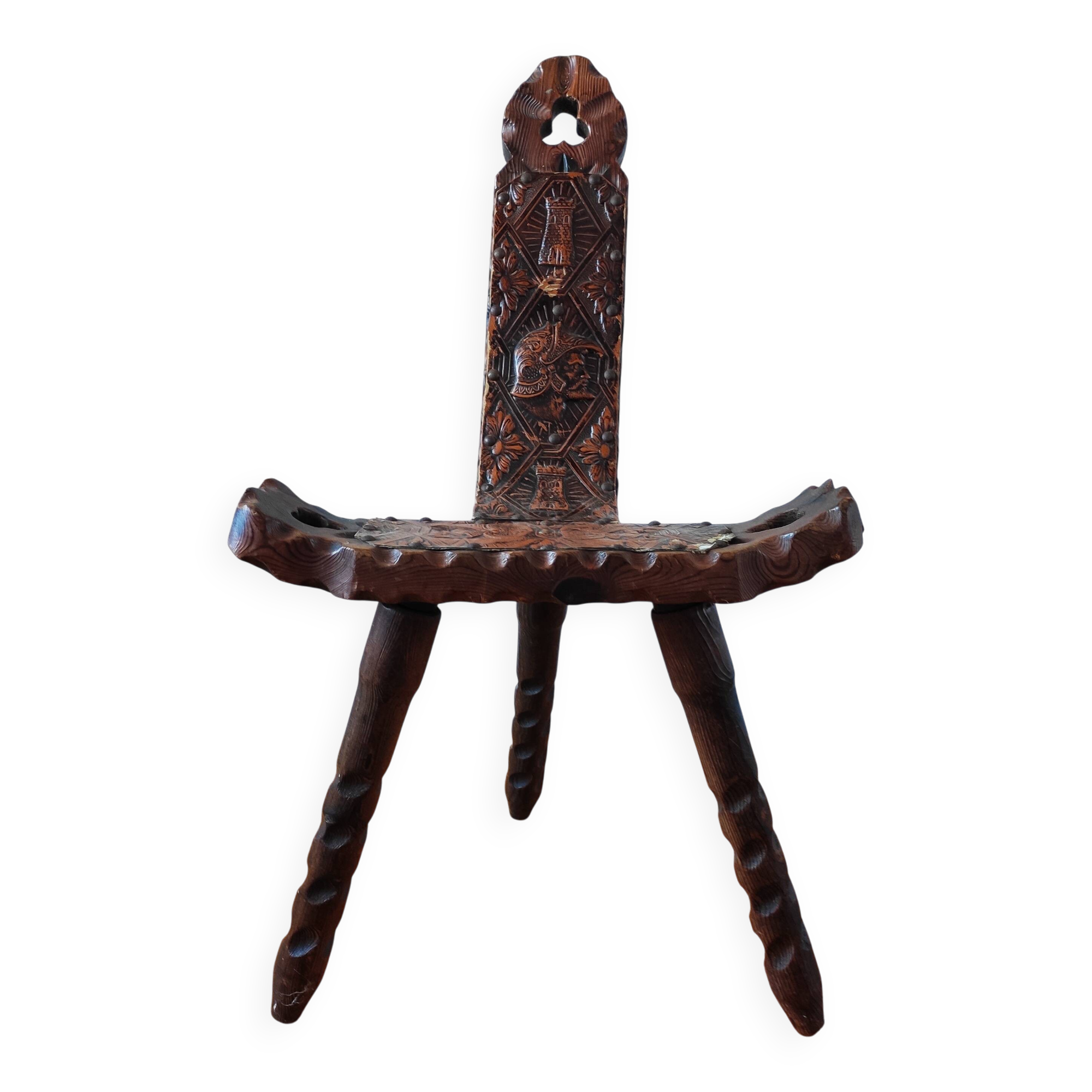 Brutalist tripod chair