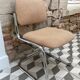 Office chair sled chrome and tweed