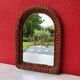Miroir vintage en osier 34x47cm