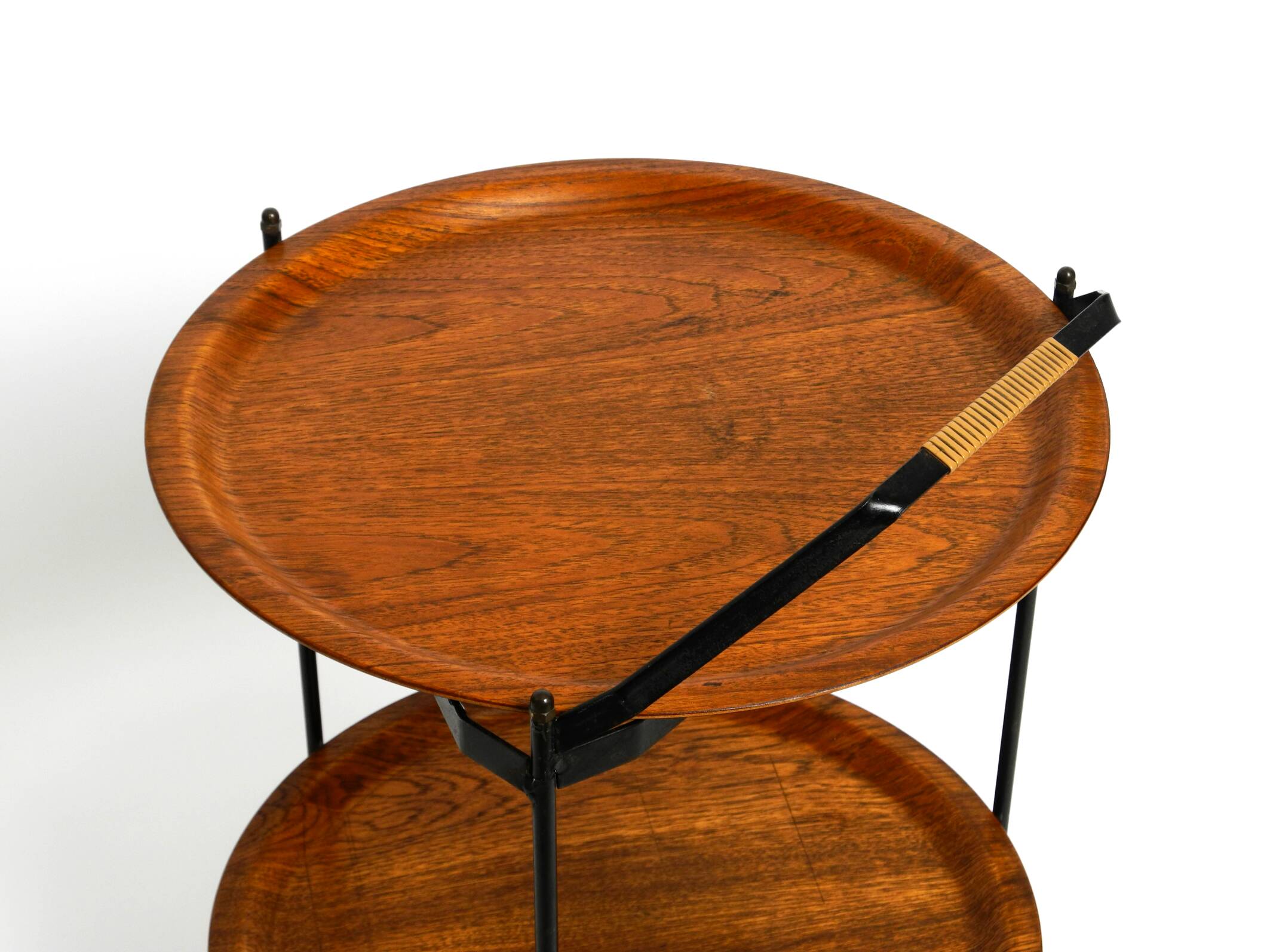 Folding Mid Century serving trolley with removable teak pagwood trays