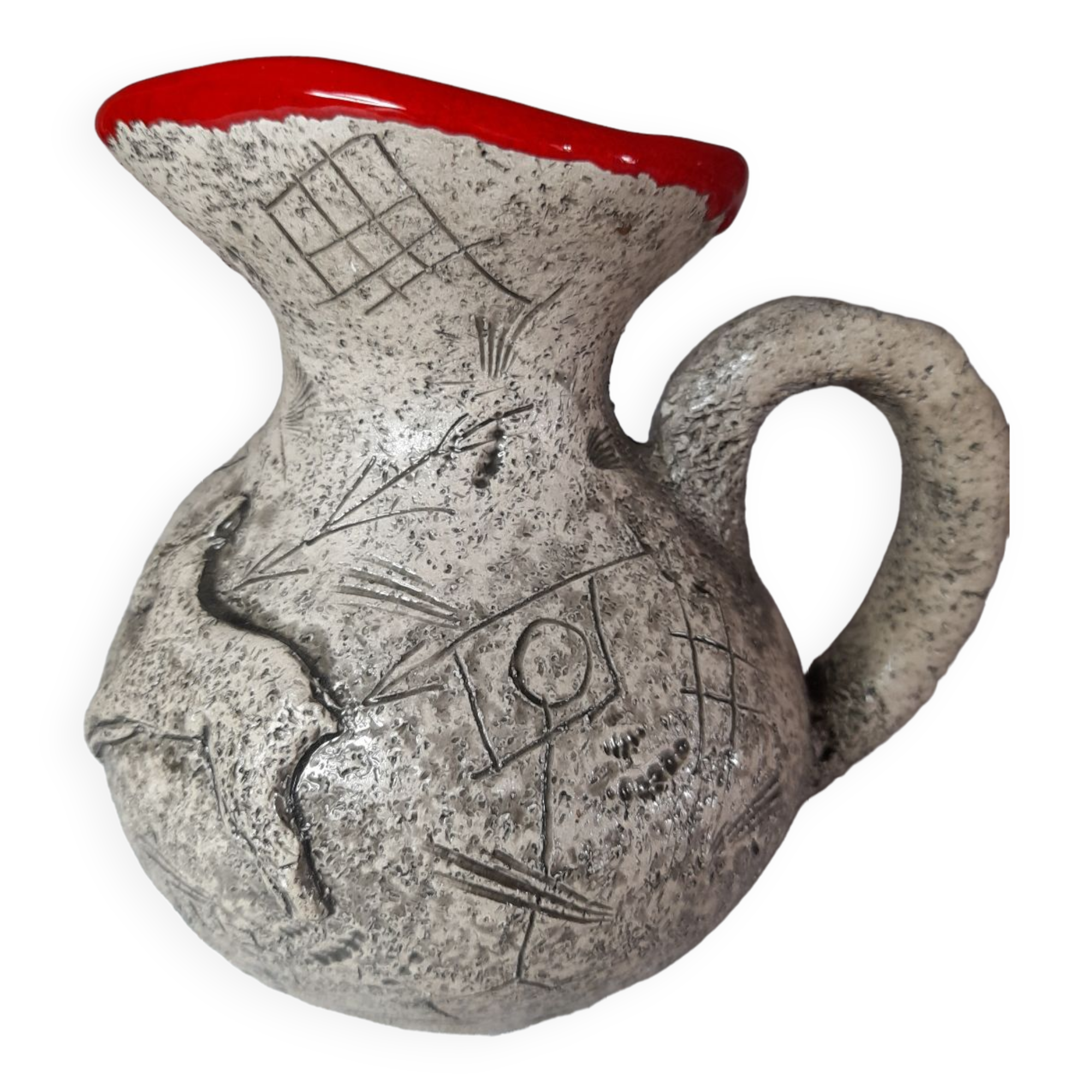 Ceramic pitcher signed Francis Triay