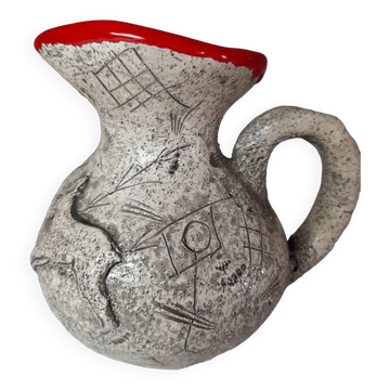 Ceramic pitcher signed Francis Triay