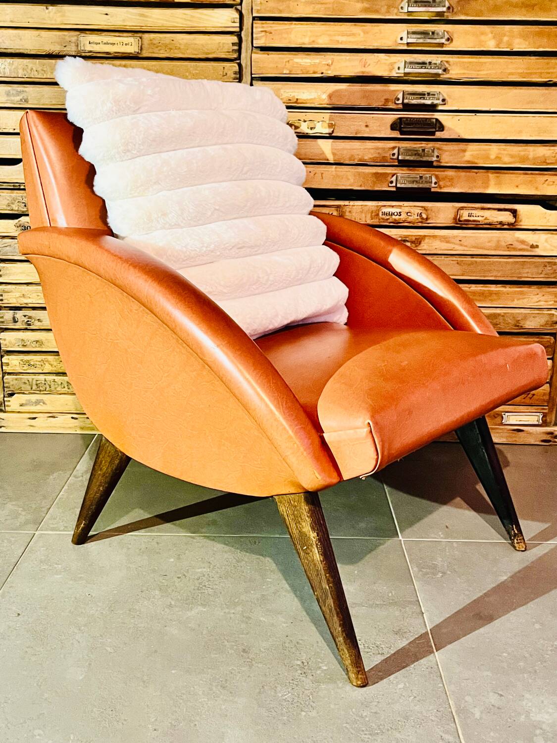 Caramel armchair from the 70s