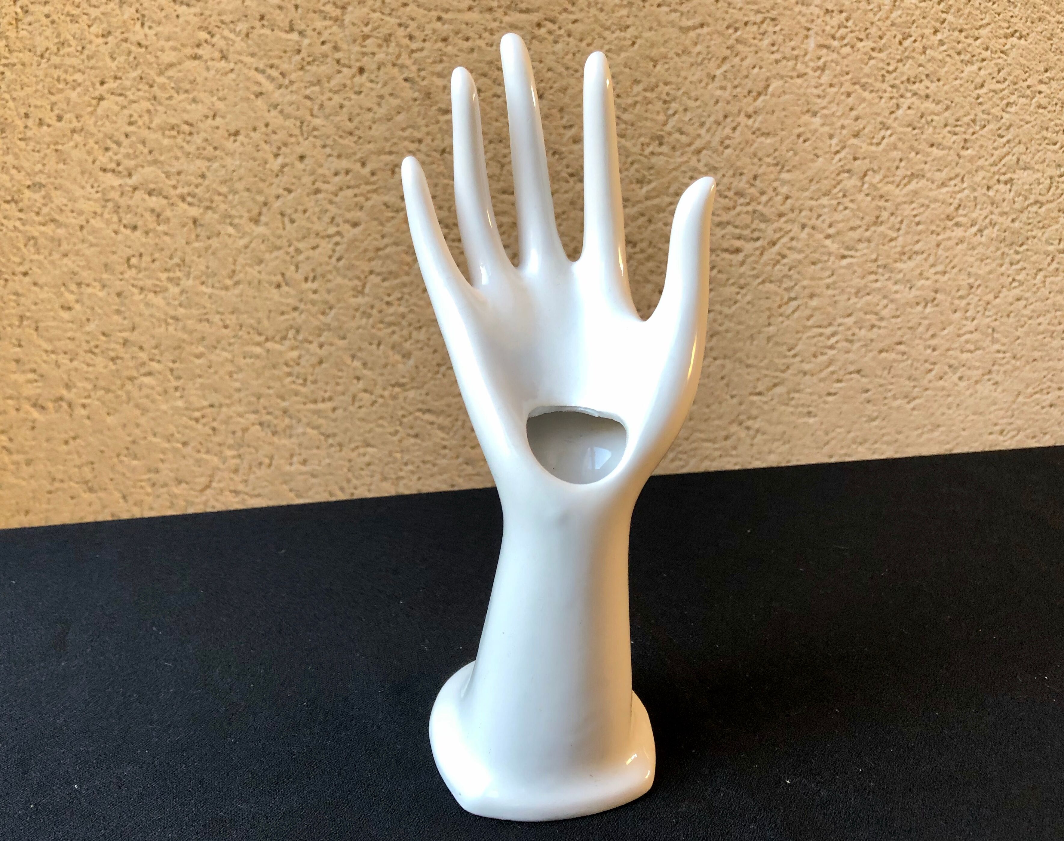 White ceramic hand-made vase by original 70s JMR