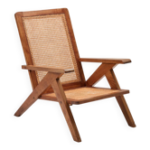 Caned lounge chair