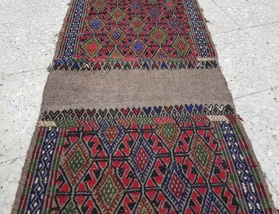 Vintage Turkish hallway rug 54x406 cm