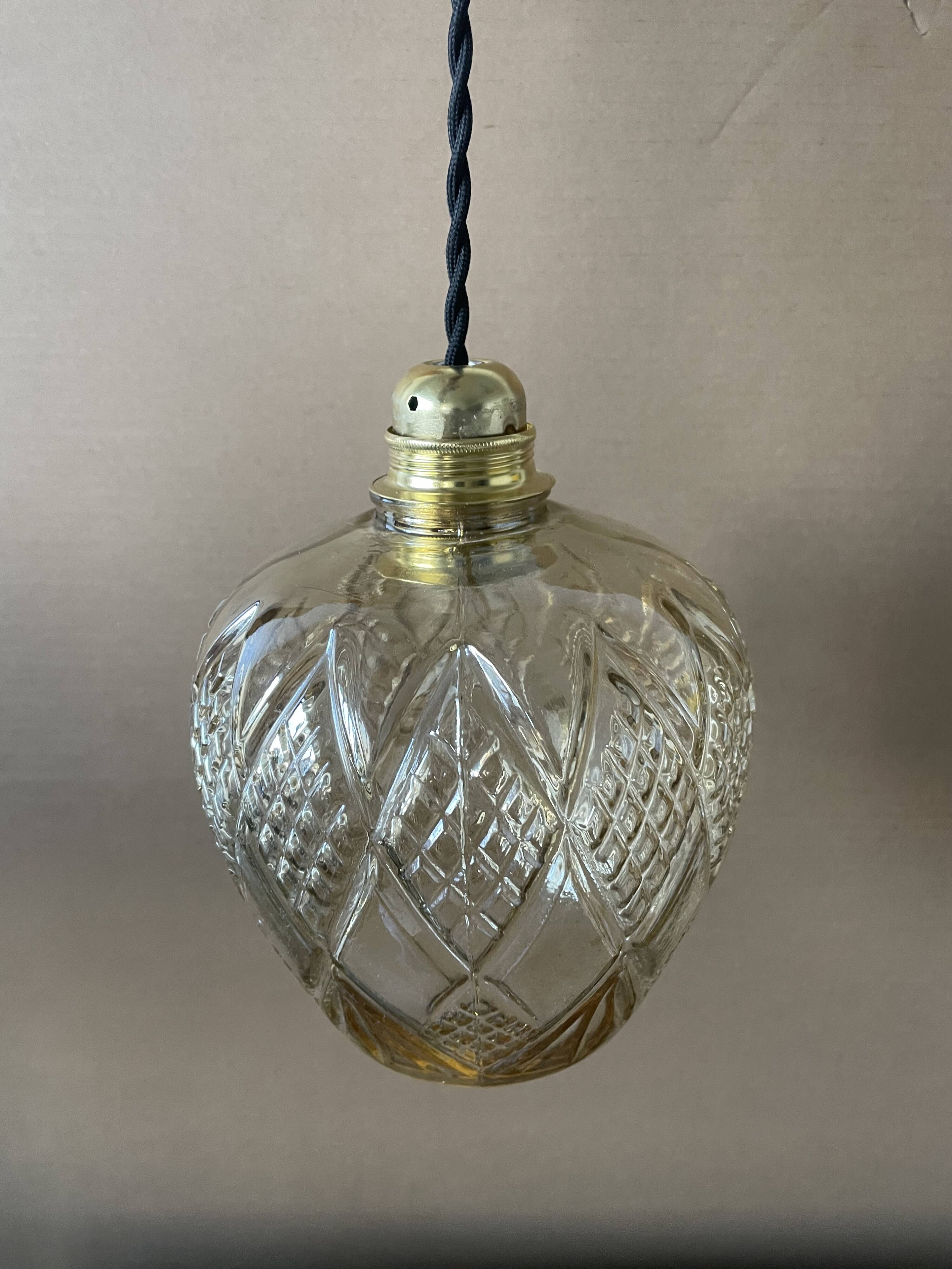 70s glass pendant light