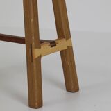 Contemporary handcrafted stool in solid oak and ash wood