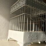 White patinated iron birdcage