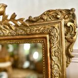 Miroir trumeau ancien de cheminée en bois doré 125x80