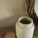Mustard pot vintage sandstone glazed gray