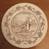 Set of 3 talking plates (a wedding in the countryside) in earthenware