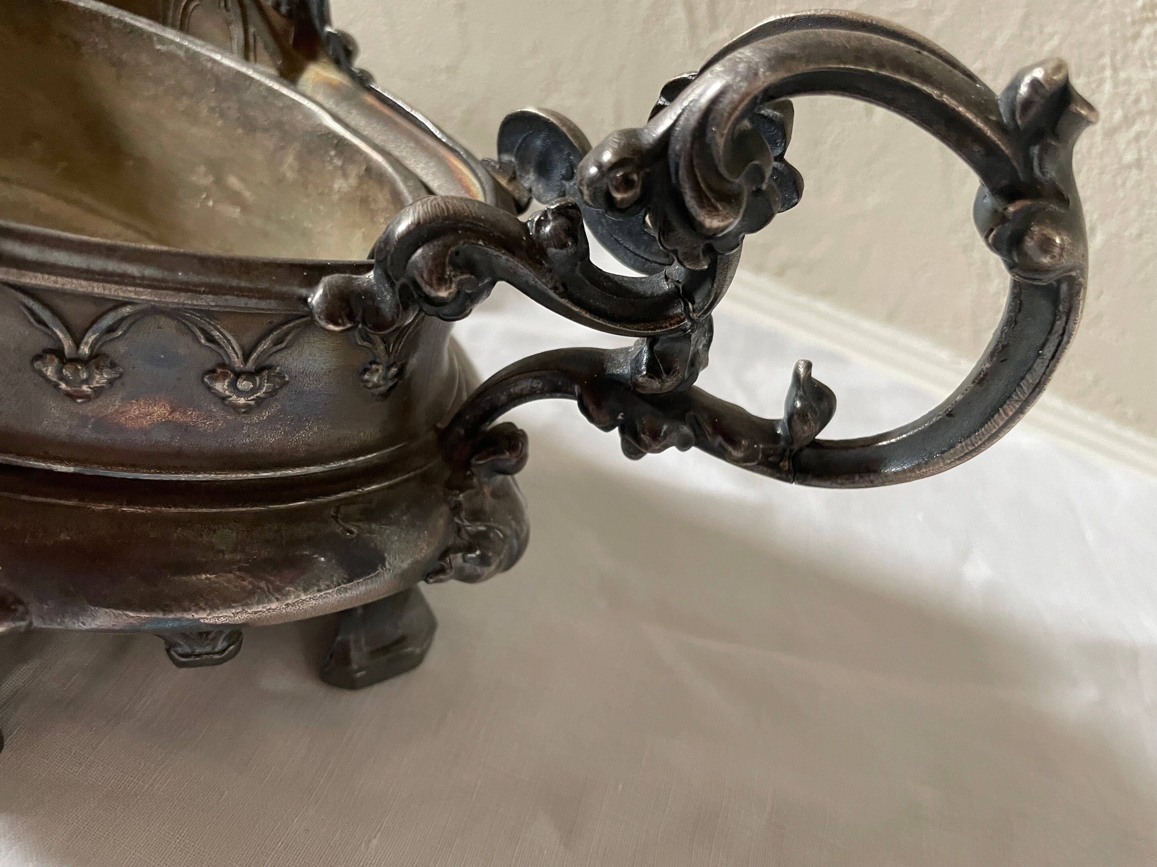 Silver metal planter