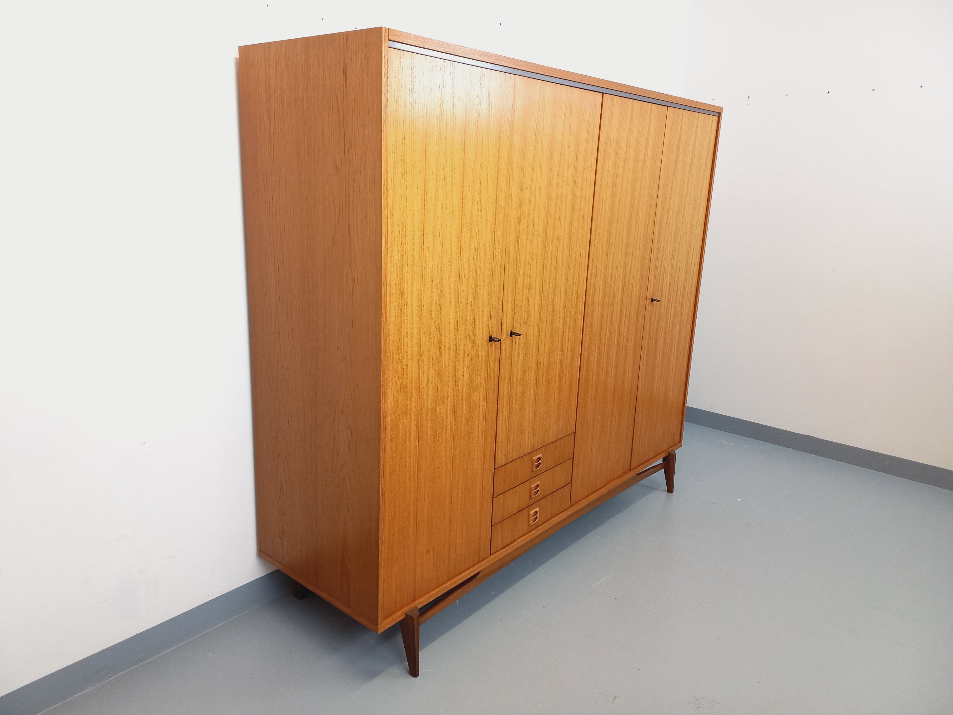 Vintage Scandinavian teak wardrobe from the 1960s.