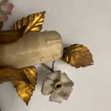 Gold Gilded Tole Sconces Set of 2