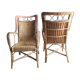 Paire de fauteuils rotin vintage