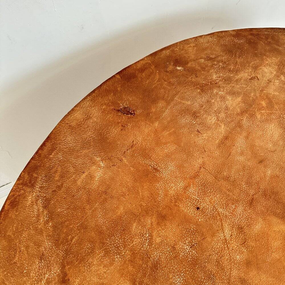 Large Mid-Century Modern Mexican Equipales Leather Dining Table, 1970