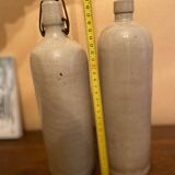 Set of 2 bottles / vases in speckled stoneware