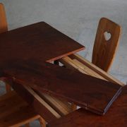 Modern Scandinavian, beech table with club-shaped legs, Arnold Madsen, made in the 1940s.