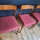 Trio of vintage teak chairs, antique seating furniture