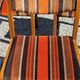 Set of 5 70s designer chairs in beech and orange and brown velvet Self éditeur