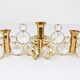 5 Palwa Style Candle Holders by Gaetano Sciolari in Brass and Crystal, 1970s