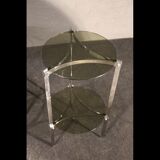 Pair of 70s chrome metal side table