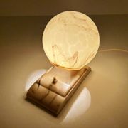 Vintage Art Deco Table Lamp, 40 years, Bakelite Melamine Opaline Marble