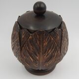 Box carved wood vintage foliage
