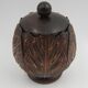 Boite bois sculpté feuillages vintage