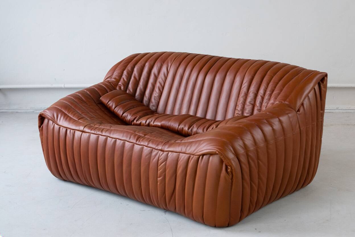 Sandra Set by Annie Hieronimus for Cinna –Cognac Brown Leather