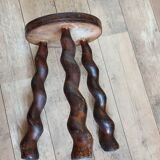 Carved wooden stool
