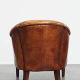 Sheepskin leather club chair