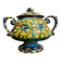Sweet box with handles, antique caltagirone polychrome ceramic.