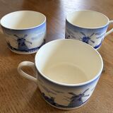 3 antique Badonviller cups